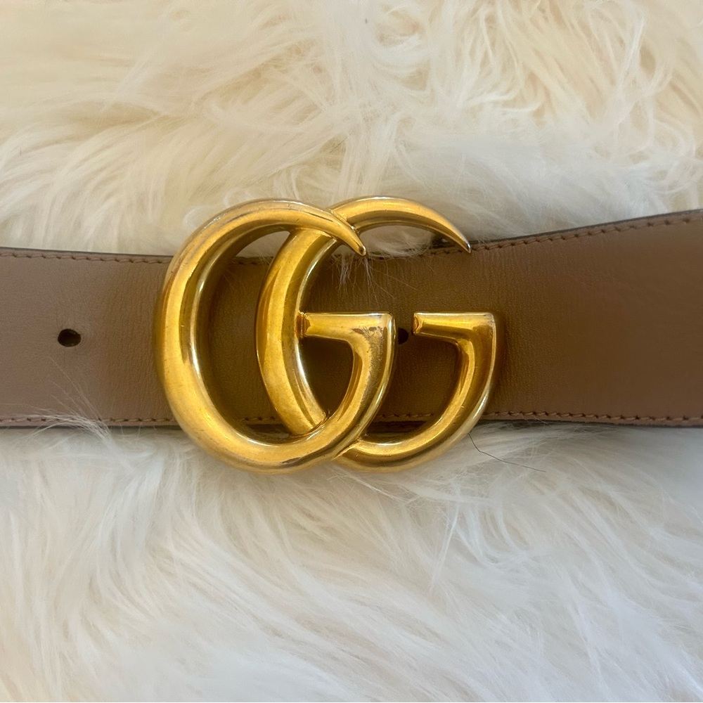 *TODAY ONLY* Gucci GG Marmont Wide Belt in Dusty Pink